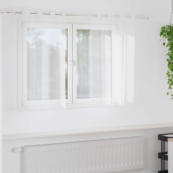 vidaXL Κουρτίνες με κουρτίνες 2 pcs Λευκό 140 x 140 εκ. Πολυεστέρας