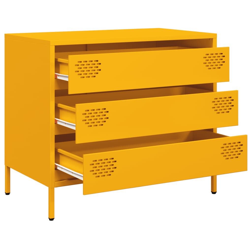 vidaXL Ντουλάπι Μουσταρδί 68x39x58,5 εκ. από Χάλυβα Ψυχρής Έλασης