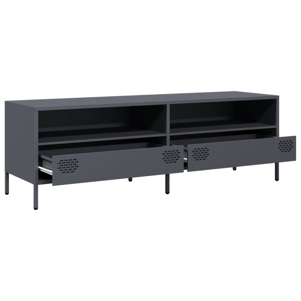 vidaXL Έπιπλο Τηλεόρασης Ανθρακί 135x39x43,5 εκ. Ατσάλι Ψυχρής Έλασης