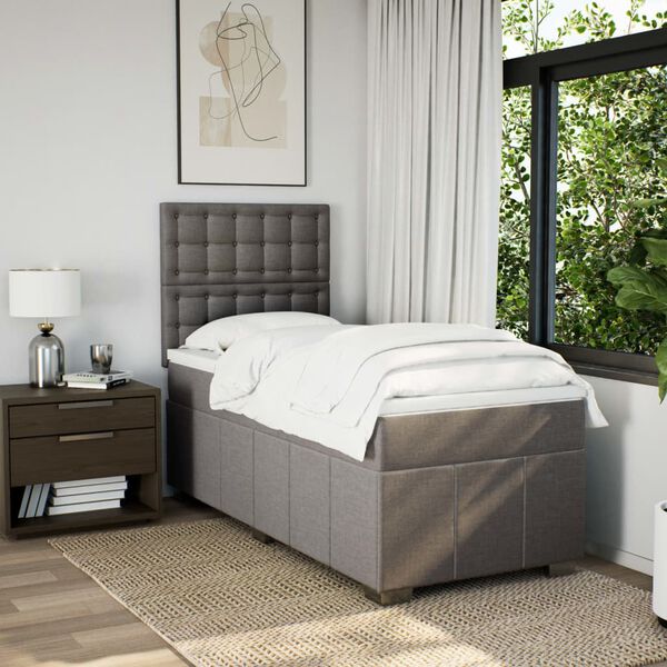 vidaXL &Kappa;&rho;&epsilon;&beta;ά&tau;&iota; Boxspring &mu;&epsilon; &Sigma;&tau;&rho;ώ&mu;&alpha; Taupe 80x200 &epsilon;&kappa;. &Upsilon;&phi;&alpha;&sigma;&mu;ά&tau;&iota;&nu;&omicron;