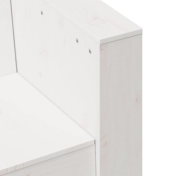 vidaXL Καναπές Κήπου Τριθέσιος Λευκός 189x60x62 εκ. Μασίφ Ξύλο Πεύκου
