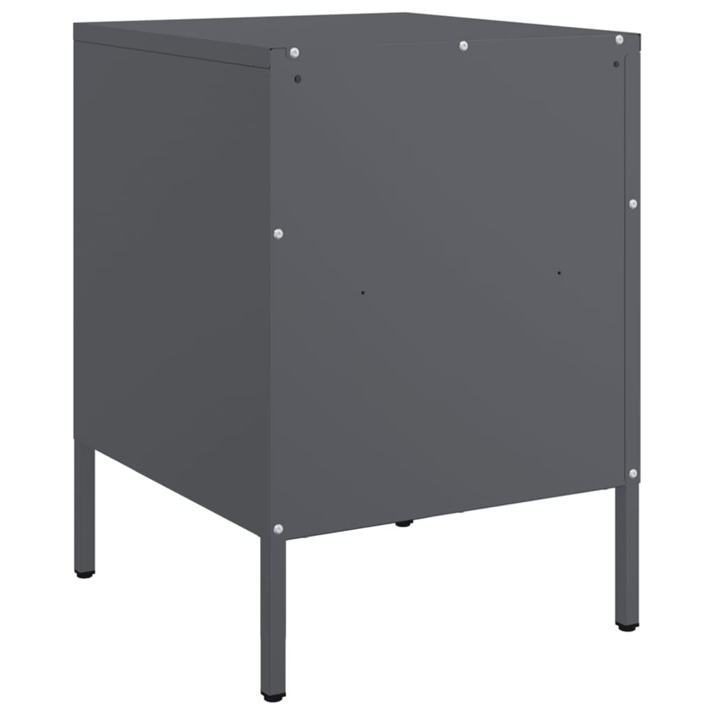 vidaXL Κομοδίνο Ανθρακί 36x39x50,5 εκ. από Χάλυβα