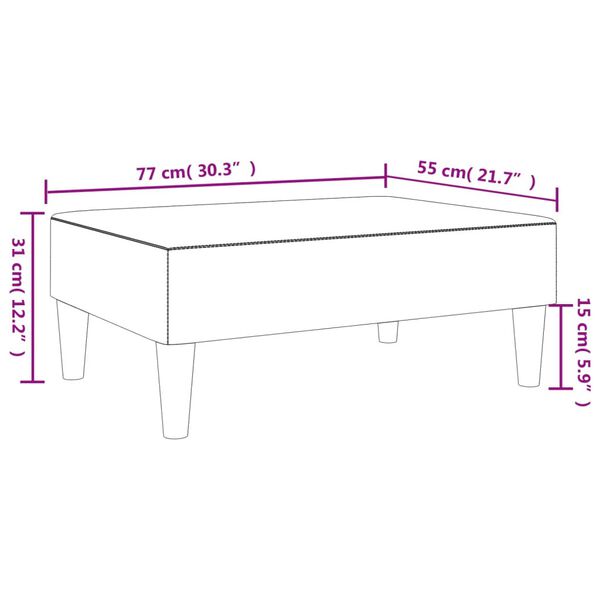 vidaXL Υποπόδιο Σκούρο Γκρι 77x55x31 εκ. Υφασμάτινο