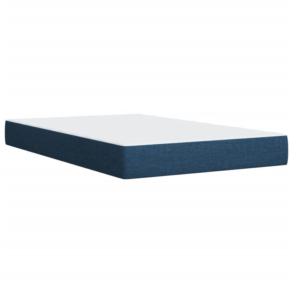 vidaXL Κρεβάτι Boxspring με Στρώμα Μπλε 120x190 εκ. Υφασμάτινο