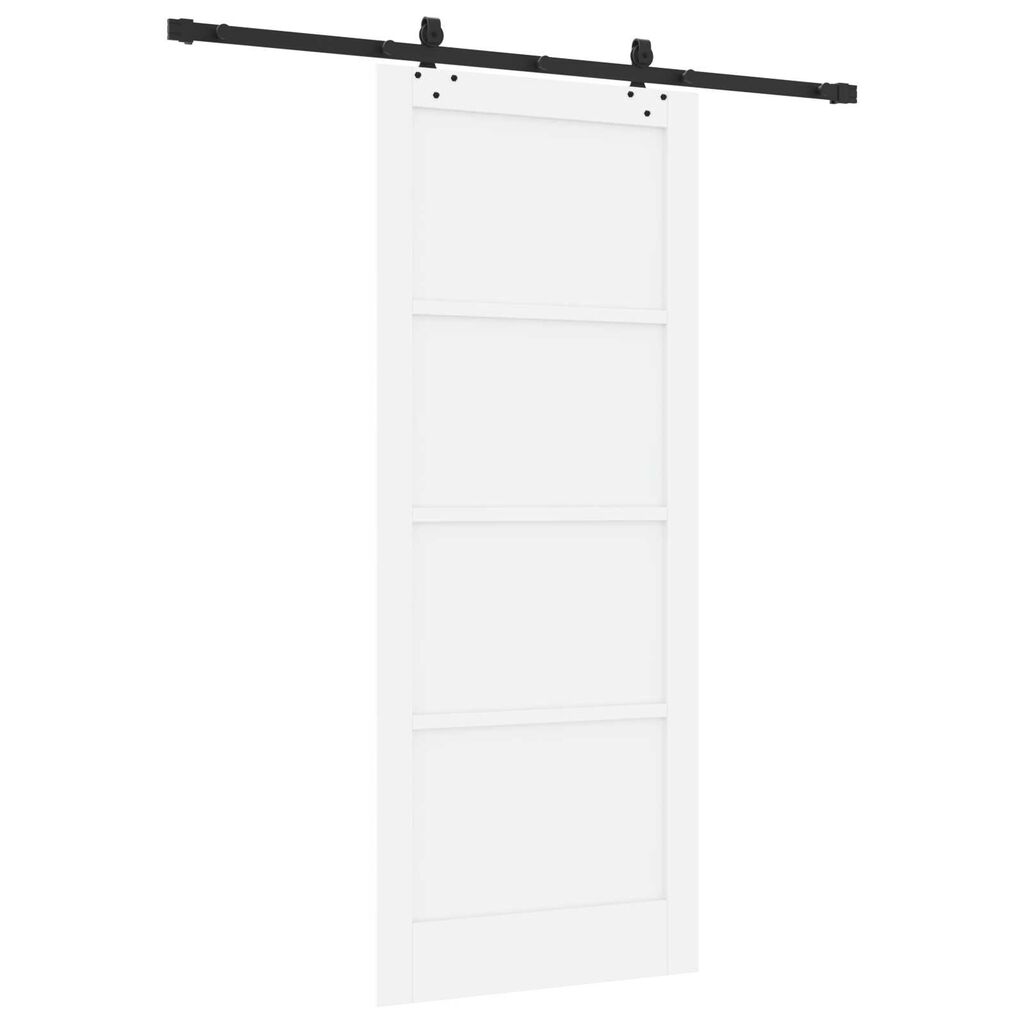 vidaXL Συρόμενη Πόρτα Λευκό και μαύρο 86 x 211 cm