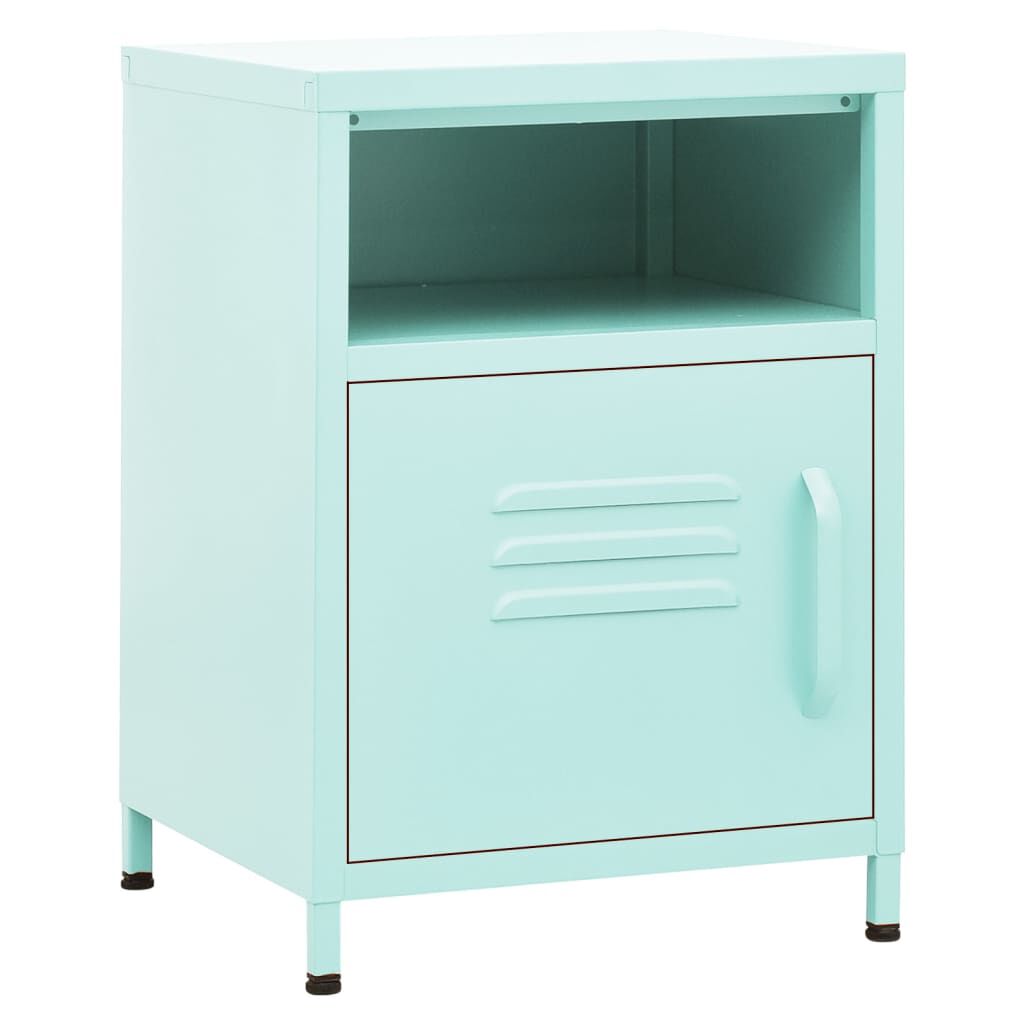 vidaXL Κομοδίνα 2 τεμ. Χρώμα Μέντας 35 x 35 x 51 εκ. Ατσάλινα