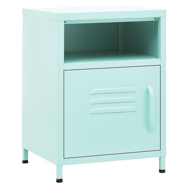 vidaXL Κομοδίνα 2 τεμ. Χρώμα Μέντας 35 x 35 x 51 εκ. Ατσάλινα