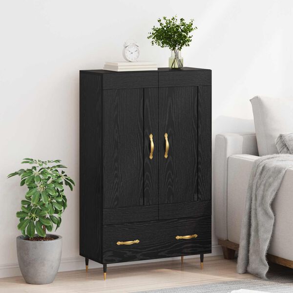 vidaXL Highboard &Mu;&alpha;ύ&rho;&eta; &Omicron;&xi;&upsilon;ά 69,5 x 31 x 115 &epsilon;&kappa;. &Epsilon;&pi;&epsilon;&xi;&epsilon;&rho;&gamma;&alpha;&sigma;&mu;έ&nu;&omicron; &xi;ύ&lambda;&omicron;