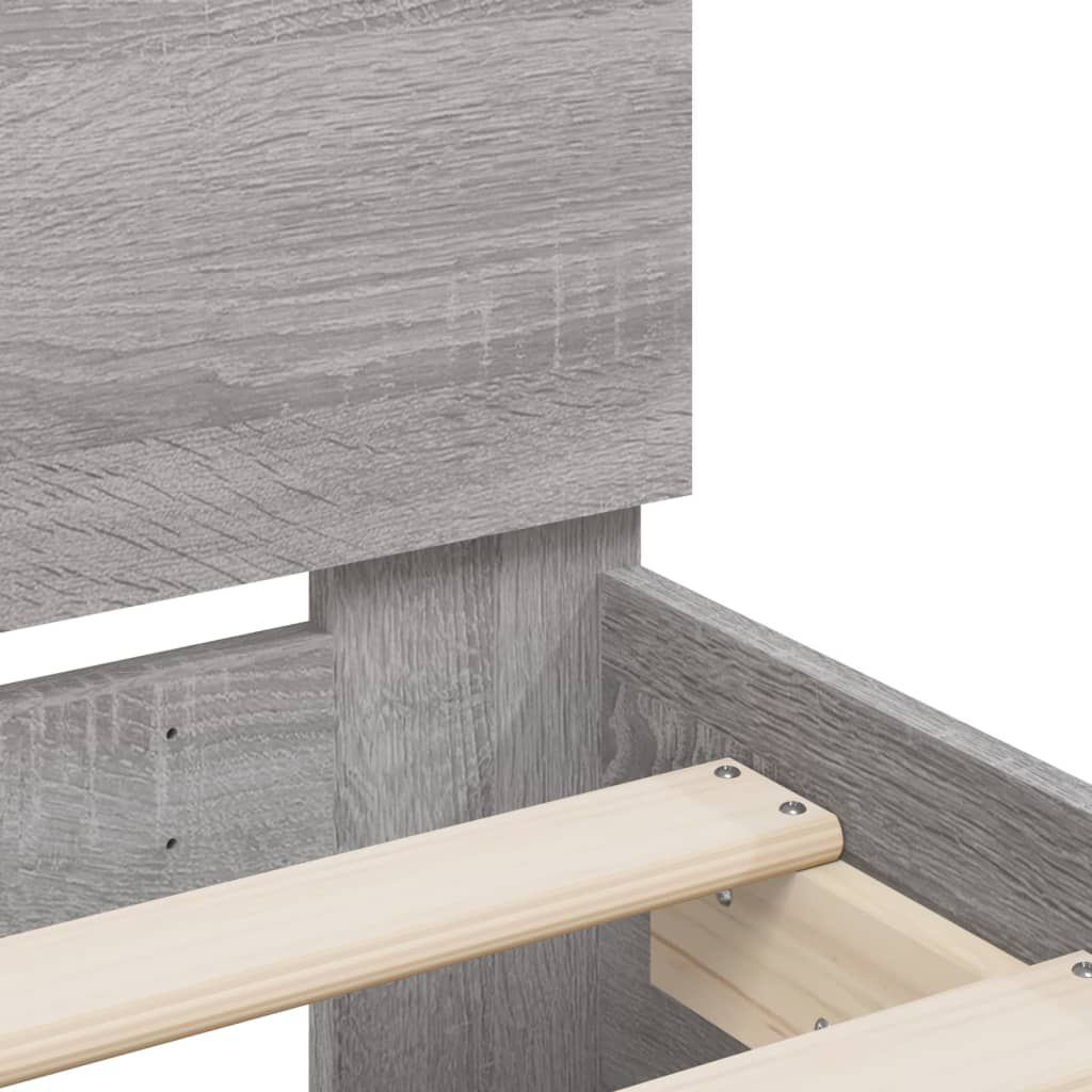 vidaXL Πλαίσιο Κρεβατιού με Κεφαλάρι Γκρι Sonoma 75x190 εκ. Επεξ. Ξύλο