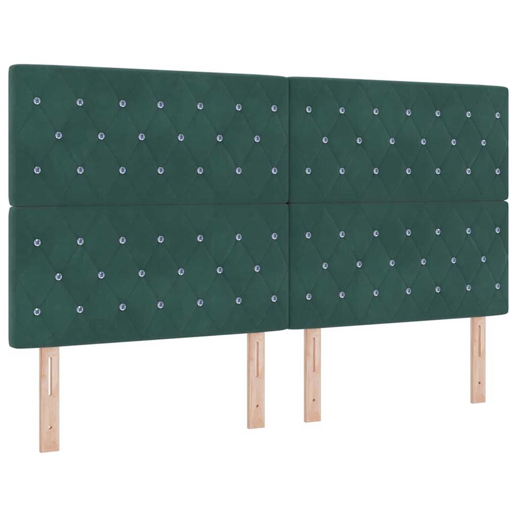 vidaXL Κρεβάτι με ελατήρια Σκούρο πράσινο 180 x 200 cm Βελούδο