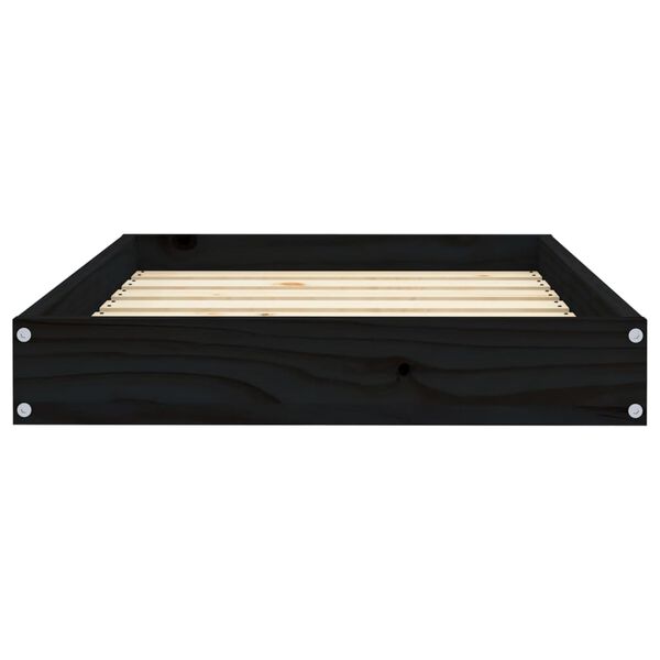 vidaXL Κρεβάτι Σκύλου Μαύρο 71,5 x 54 x 9 εκ. από Μασίφ Ξύλο Πεύκου
