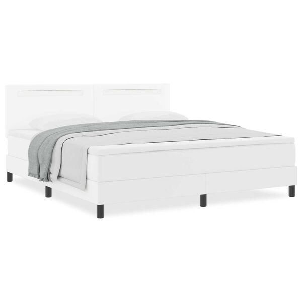 vidaXL Κρεβάτι με Στρώμα με στρώμα Λευκό 180 x 200 cm Τεχνητό δέρμα