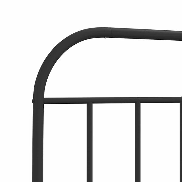 vidaXL Πλαίσιο Κρεβατιού με Κεφαλάρι Μαύρο 100 x 200 εκ. Μεταλλικό