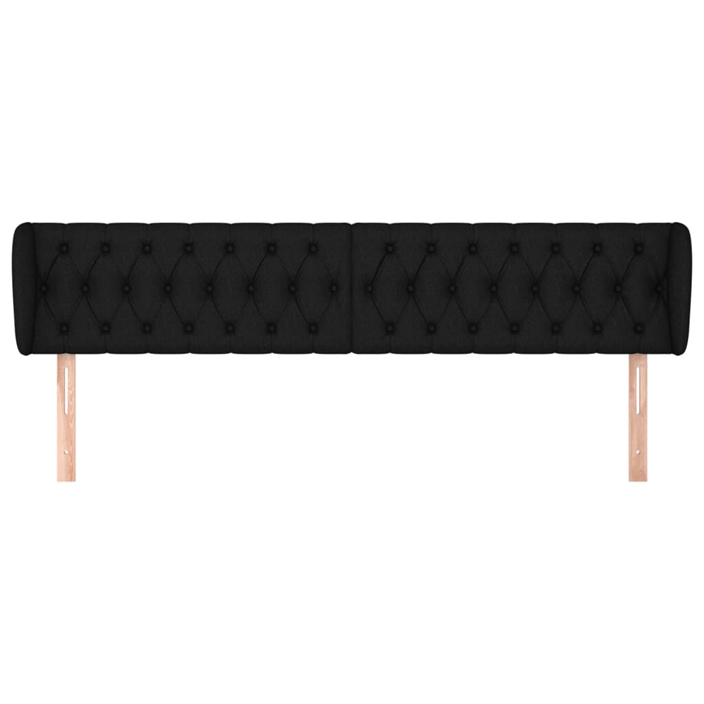 vidaXL Κεφαλάρι με Πτερύγια Μαύρο 203 x 23 x 78/88 εκ. Υφασμάτινο