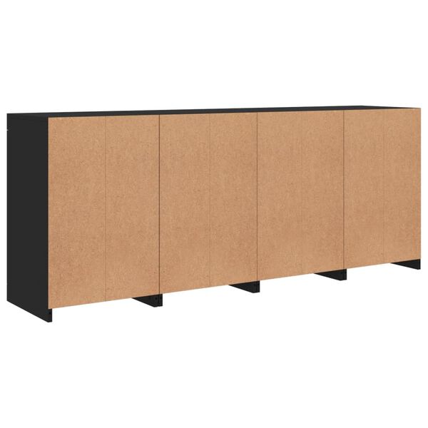 vidaXL Μπουφές με LED Μαύρος 164 x 37 x 67 εκ.