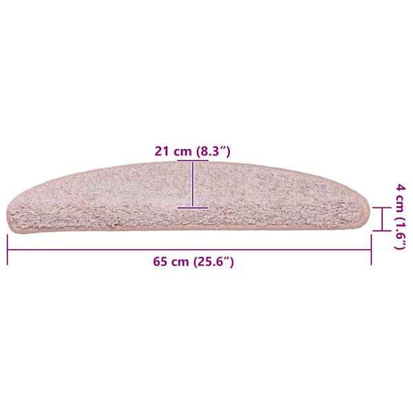 vidaXL Πατάκια Σκάλας 30 τεμ. Ανοιχτό Ροζ 65 x 21 x 4 εκ.