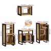 vidaXL Σετ Επίπλων Μπάνιου Επιτοίχιο 4 pcs Καφέ Στερεό ξύλο μάνγκο