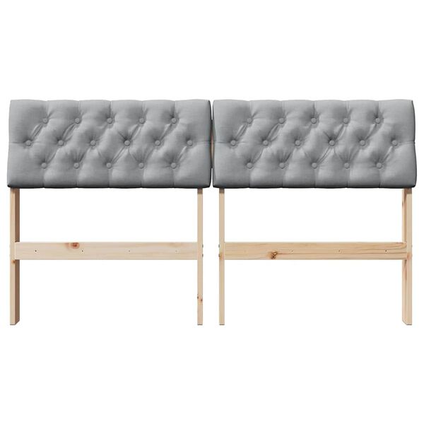 vidaXL Ταπετσαρισμένο κεφαλάρι Ανοιχτό γκρι 150 cm