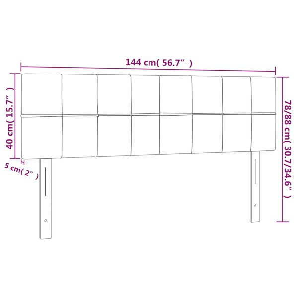 vidaXL Κεφαλάρια Κρεβατιού 2 τεμ. Σκ. Γκρι 72x5x78/88 εκ. Βελούδινα