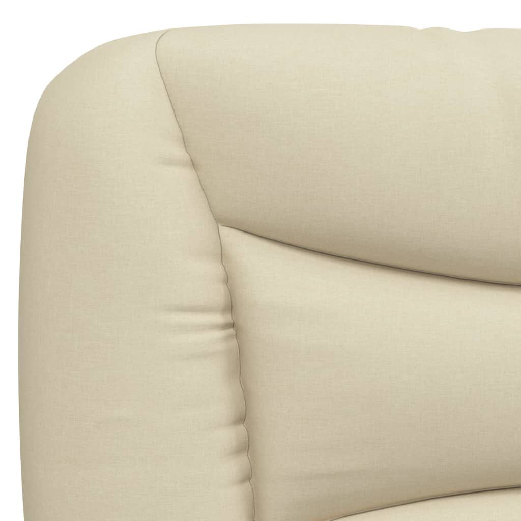 vidaXL Σκελετός Κρεβατιού Χωρίς Στρώμα Κρεμ 200x200 εκ. Υφασμάτινο