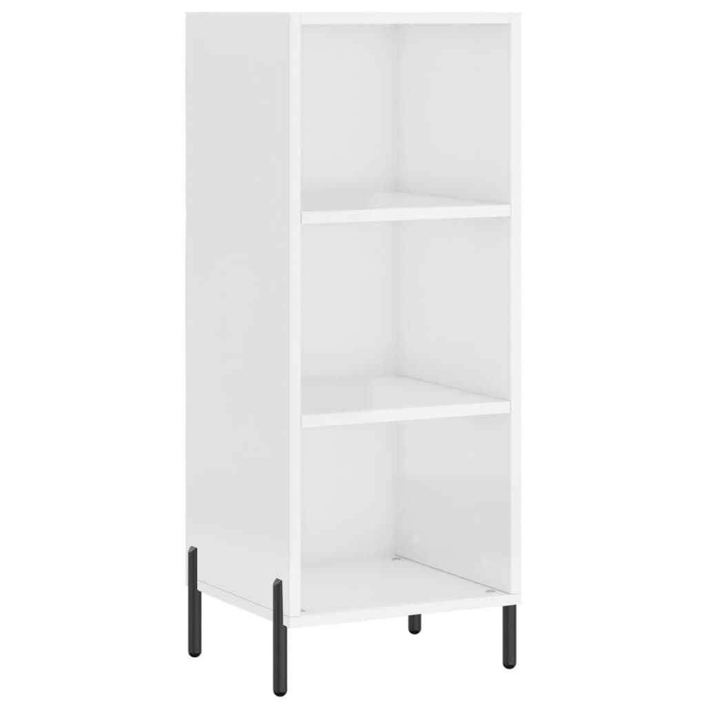 vidaXL Ντουλάπι Γυαλ. Λευκό 34,5 x 34 x 180 εκ. από Επεξεργασμένο Ξύλο