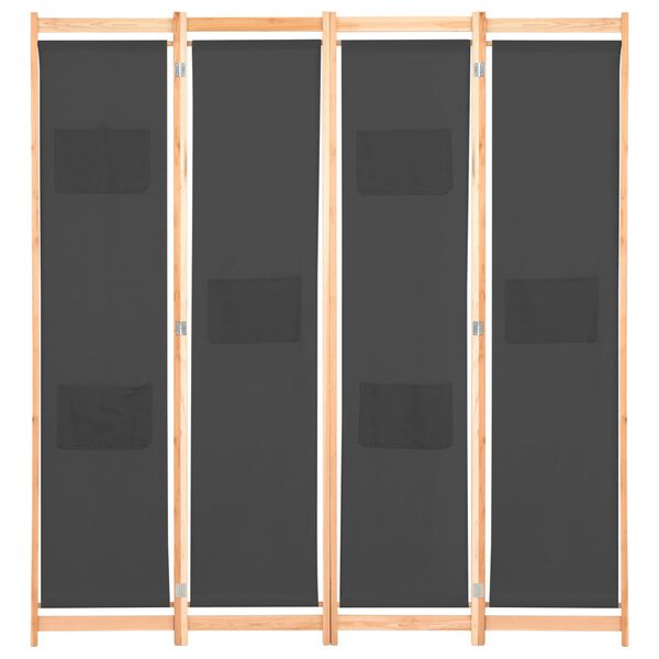 vidaXL Διαχωριστικό Δωματίου με 4 Πάνελ Γκρι 160x170x4 εκ. Υφασμάτινο