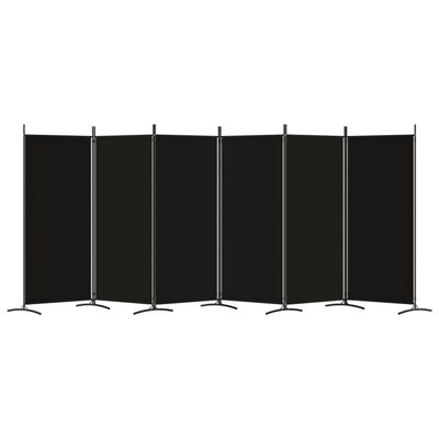 vidaXL Διαχωριστικό Δωματίου με 6 Πάνελ Μαύρο 520x180 εκ. από Ύφασμα