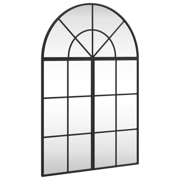 vidaXL Καθρέφτης Τοίχου Αψίδα Μαύρος 60 x 90 εκ. από Σίδερο