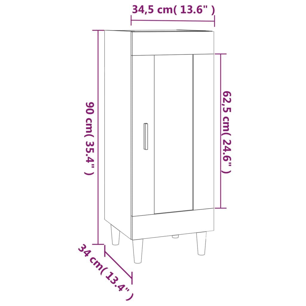 vidaXL Ντουλάπι Γκρι Sonoma 34,5x34x90 εκ. από Επεξεργασμένο Ξύλο