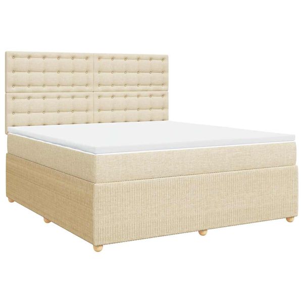 vidaXL &Kappa;&rho;&epsilon;&beta;ά&tau;&iota; Boxspring &mu;&epsilon; &Sigma;&tau;&rho;ώ&mu;&alpha; &Kappa;&rho;&epsilon;&mu; 180x200 &epsilon;&kappa;. &Upsilon;&phi;&alpha;&sigma;&mu;ά&tau;&iota;&nu;&omicron;