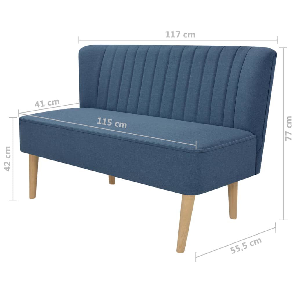 vidaXL Καναπές Μπλε 117 x 55,5 x 77 εκ. Υφασμάτινος