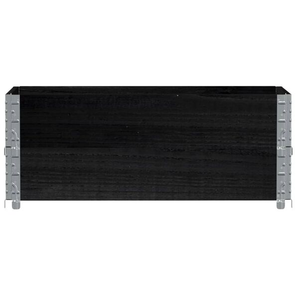 vidaXL Κολάρα Παλέτας 2 τεμ. Μαύρο 100x50 εκ. από Μασίφ Ξύλο Πεύκου