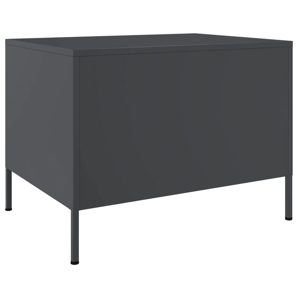 vidaXL Τραπέζι Κήπου Ανθρακί 68x50x50,5 εκ. Ατσάλινο