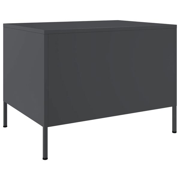 vidaXL Τραπέζι Κήπου Ανθρακί 68x50x50,5 εκ. Ατσάλινο