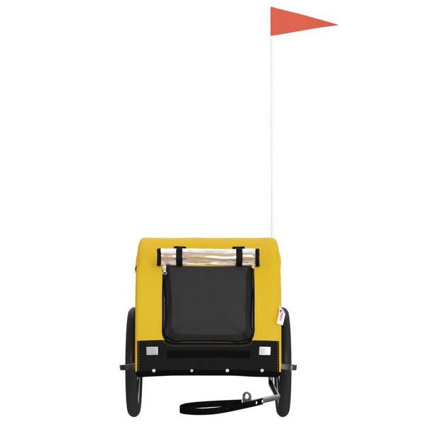 vidaXL Τρέιλερ Ποδηλάτου Κατοικίδιων Κίτρινο/ΜαύροOxford/Σίδηρο