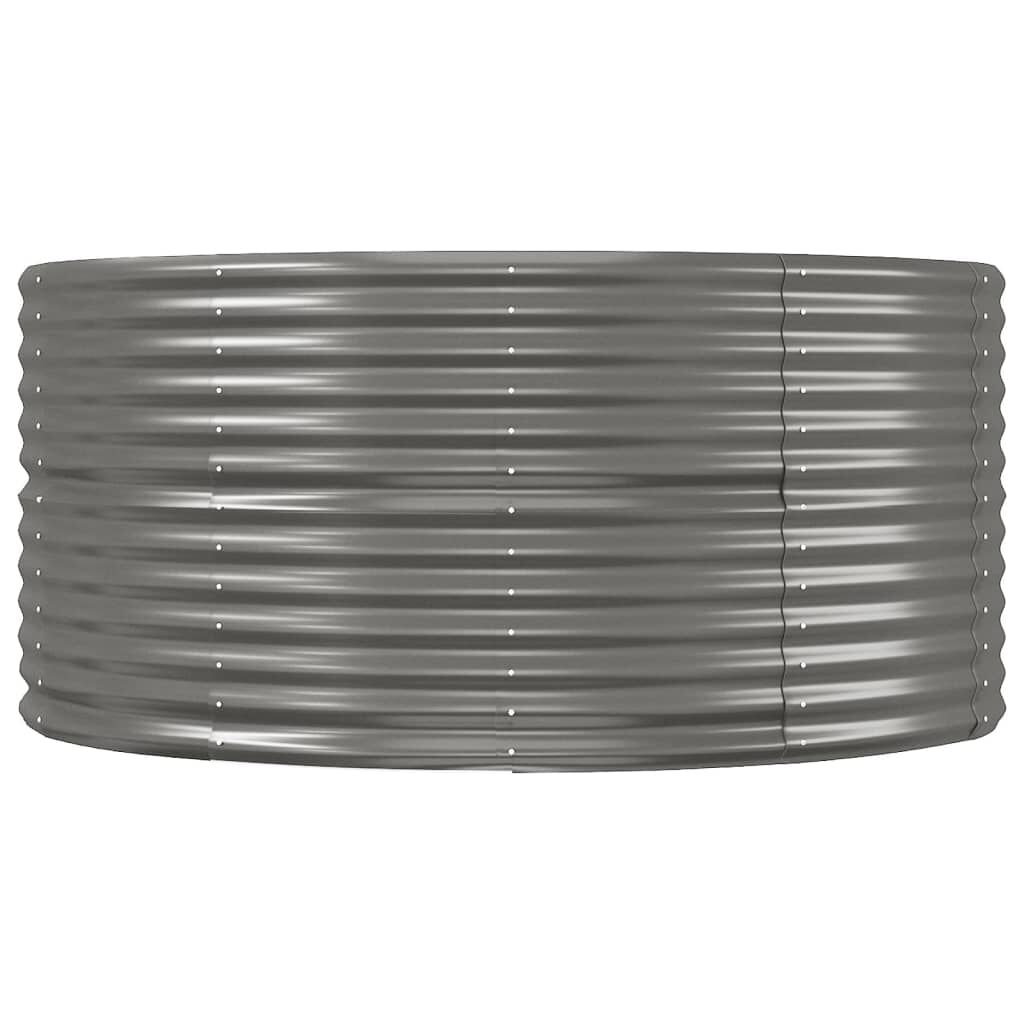 vidaXL Ζαρντινιέρα Γκρι 291x140x68 εκ. Ατσάλι με Ηλεκτρ. Βαφή Πούδρας
