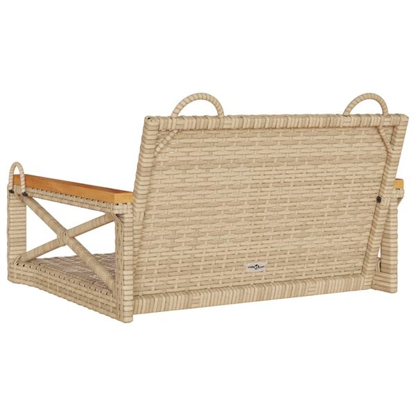 vidaXL Παγκάκι Κούνια Μπεζ 63x62x40 εκ. από Συνθετικό Ρατάν