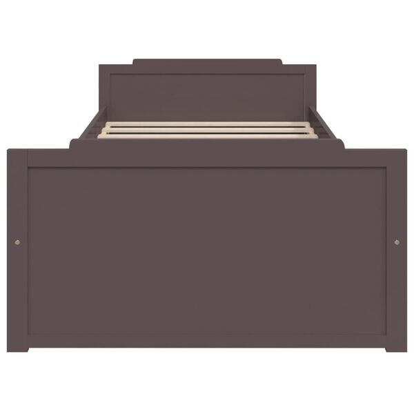 vidaXL Πλαίσιο Κρεβατιού Σκούρο Καφέ 90x200 εκ. από Μασίφ Ξύλο Πεύκου