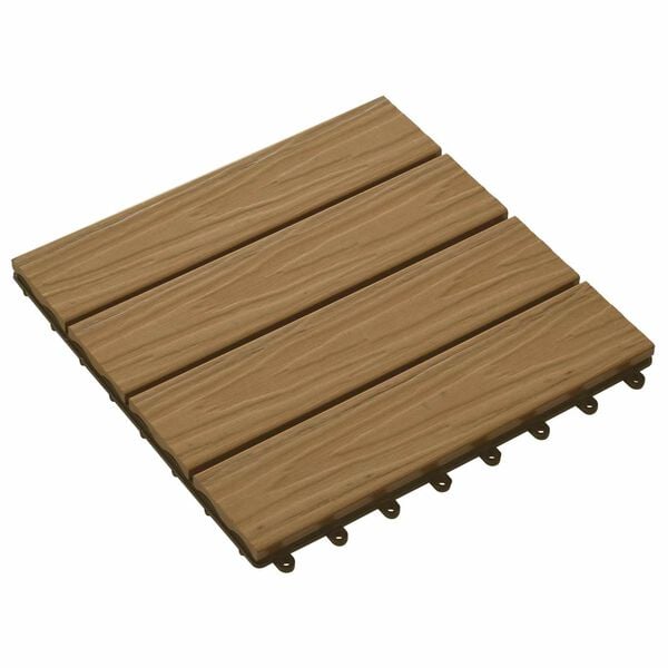 vidaXL &Pi;&lambda;ά&kappa;&alpha; &Kappa;&alpha;&tau;&alpha;&sigma;&kappa;&epsilon;&upsilon;ή&sigmaf; 3D &Sigma;&chi;&epsilon;&delta;ί&alpha;&sigma;&eta; 11 pcs &Xi;ύ&lambda;&omicron; teak 30 x 30 cm WPC