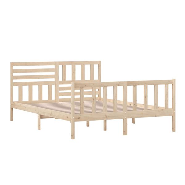 vidaXL Πλαίσιο Κρεβατιού 150 x 200 εκ. Μασίφ Ξύλο King Size