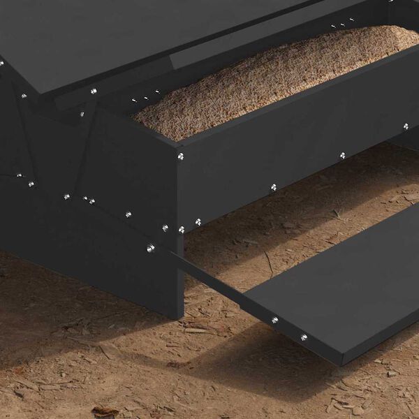 vidaXL Ταΐστρα Κοτόπουλου με Πεντάλ Μαύρο 75 x 53 x 20,5 εκ