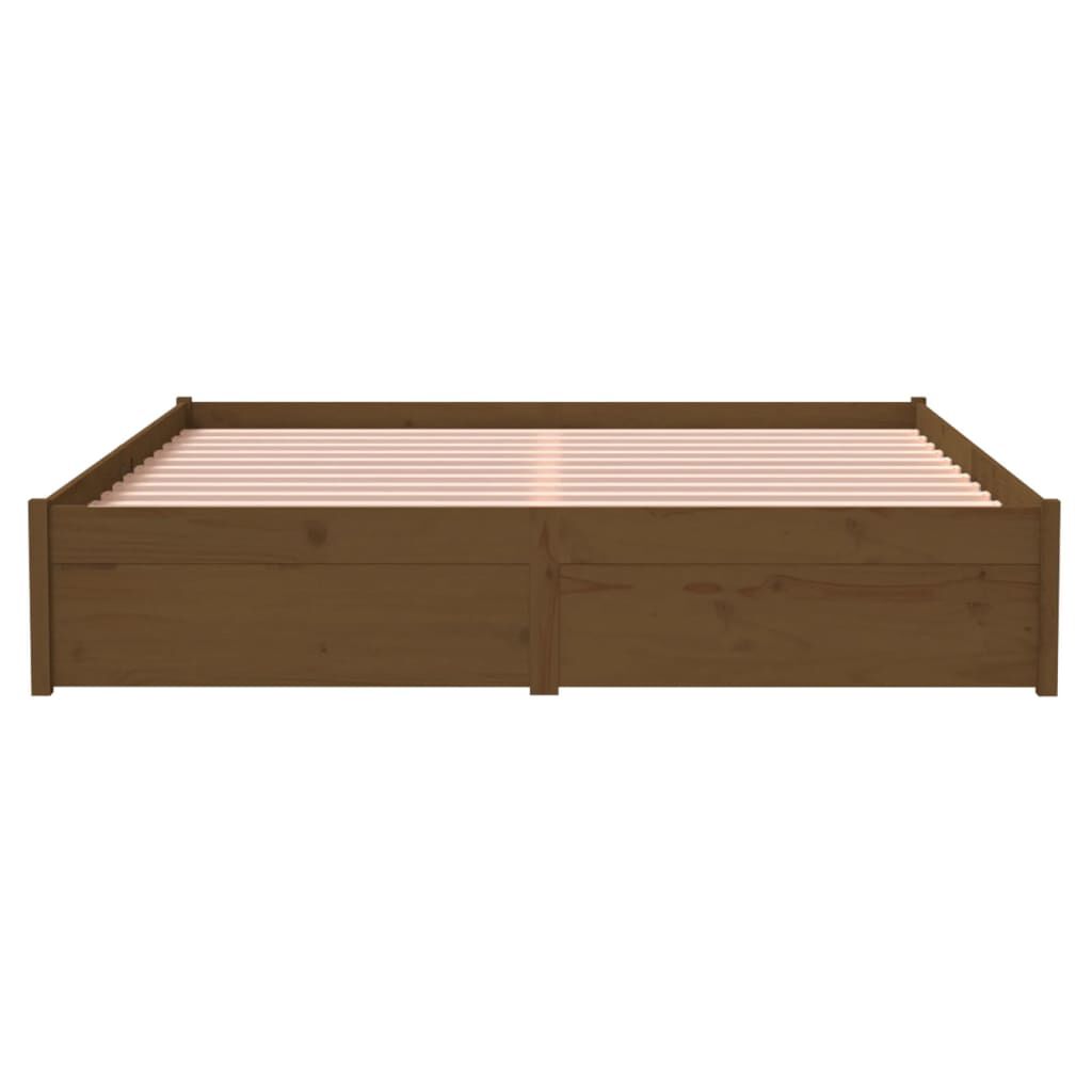 vidaXL Πλαίσιο Κρεβατιού Μελί 150 x 200 εκ. Μασίφ Ξύλο King Size