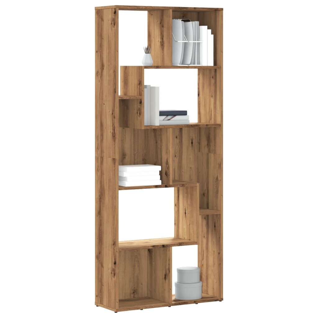 vidaXL Βιβλιοθήκη Αρτισιανή Δρυς 67x24x161 εκ. Επεξ. Ξύλο
