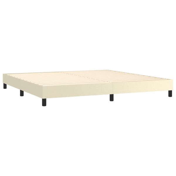 vidaXL &Kappa;&rho;&epsilon;&beta;ά&tau;&iota; Boxspring &mu;&epsilon; &Sigma;&tau;&rho;ώ&mu;&alpha; &Kappa;&rho;&epsilon;&mu; 200x200 &epsilon;&kappa;. &Sigma;&upsilon;&nu;&theta;&epsilon;&tau;&iota;&kappa;ό &Delta;έ&rho;&mu;&alpha;