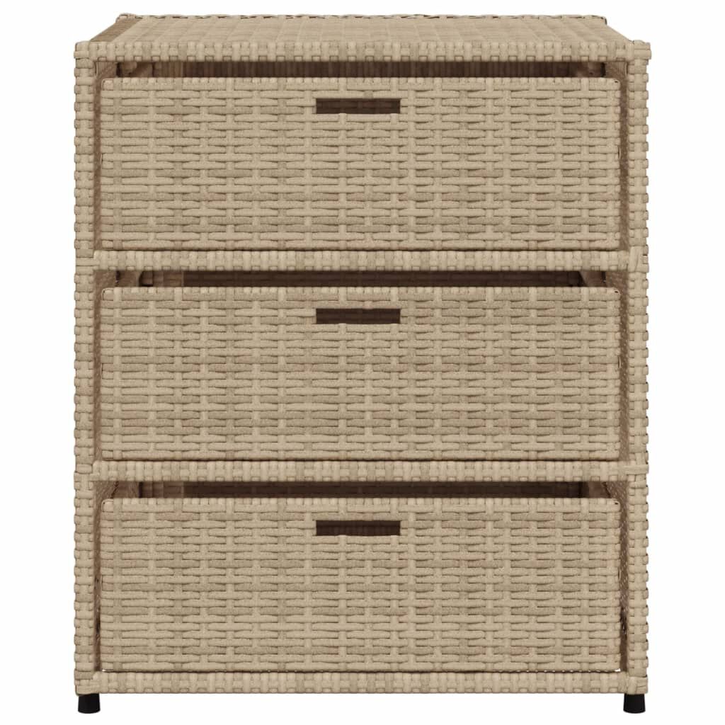 vidaXL Ντουλάπι Αποθήκευσης Κήπου Beige 55x59x69 εκ. Συνθετικό Ρατάν