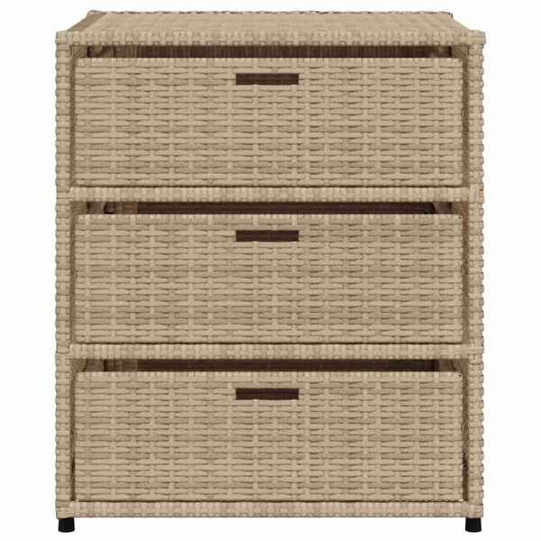 vidaXL Ντουλάπι Αποθήκευσης Κήπου Beige 55x59x69 εκ. Συνθετικό Ρατάν