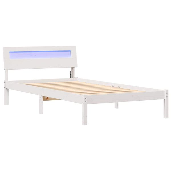 vidaXL Σκελετός Κρεβατιού Λευκό 75 x 190 cm Μασίφ ξύλο πεύκου