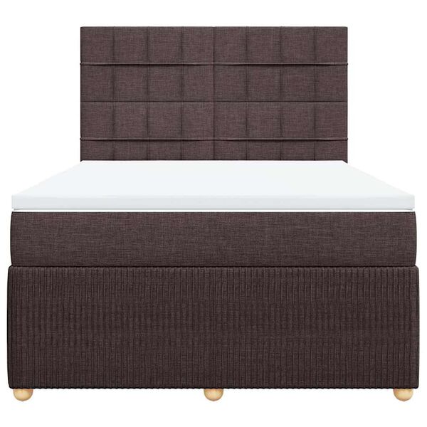 vidaXL Κρεβάτι Boxspring με Στρώμα Σκούρο Καφέ 160x200 εκ Υφασμάτινο