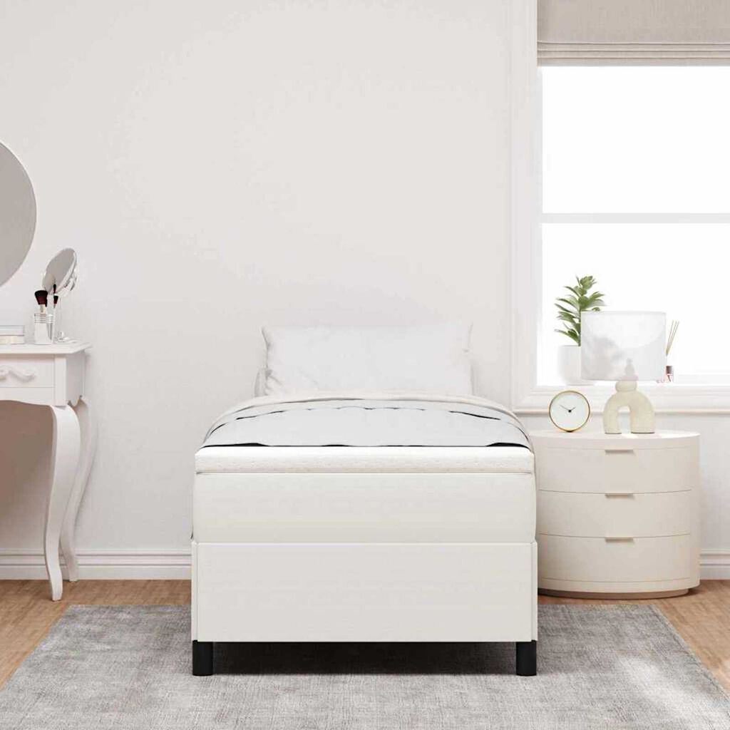 vidaXL Σκελετός Κρεβατιού Κρεμ 90 x 190 cm Βελούδο