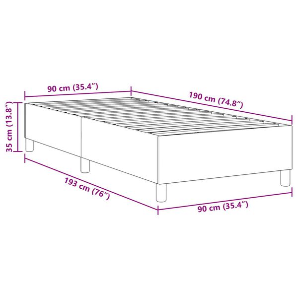 vidaXL Κρεβάτι με ελατήρια Κρεμ 90 x 190 cm Βελούδο